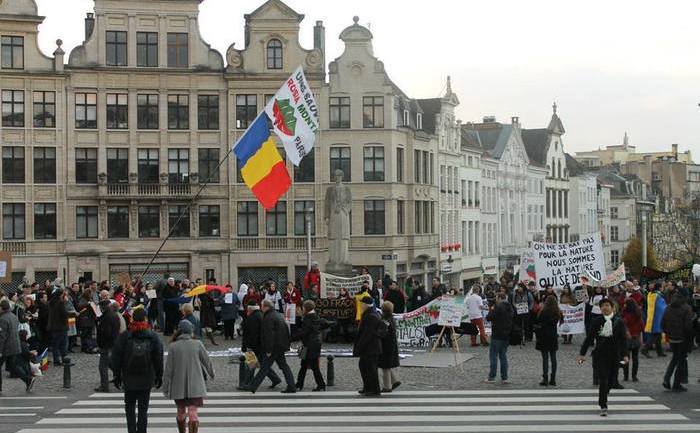 Reuniune a românilor din numeroase oraşe din diaspora la Bruxelles, 1 decembrie 2013. (Mihaela Popescu)