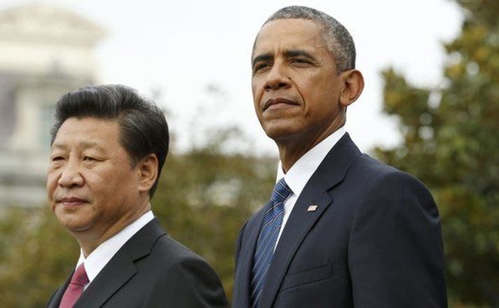 Chủ tịch Trung Quốc Tập Cận Bình (trái) và người đồng nhiệm Mỹ Barack Obama. (Ảnh chụp) 